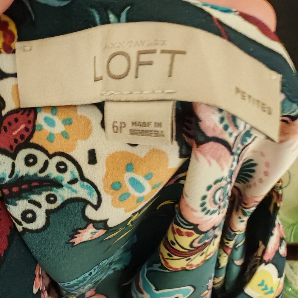 LOFT Floral Garden Shirt Flowy Dress - Picture 11 of 14